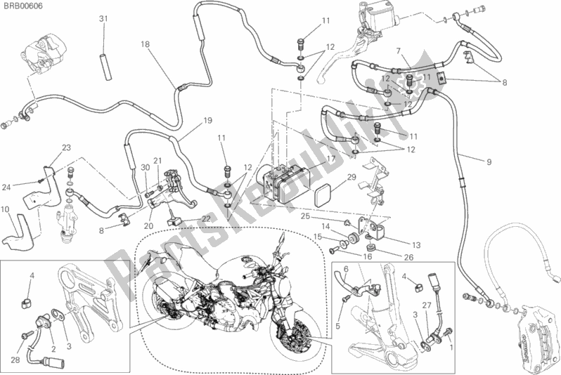 Tutte le parti per il Sistema Di Frenatura Antibloccaggio (abs) del Ducati Monster 821 Stealth 2020